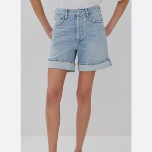Agolde Dame long denim shorts